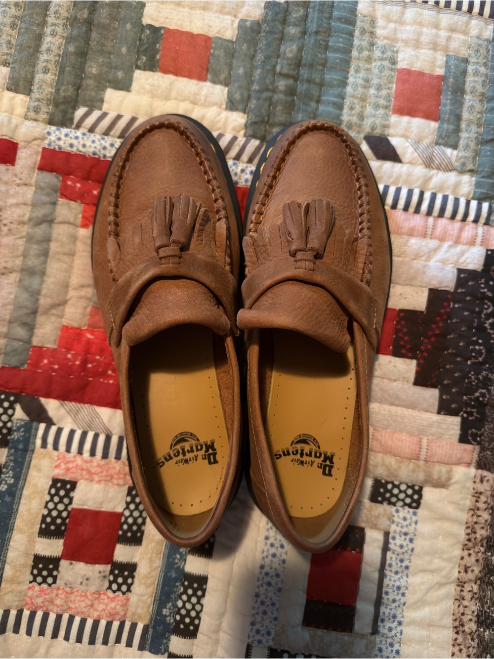 Dr. Martens Unisex Tan Leather Tassel Adrian Loafers